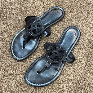 Tory Burch Miller Sandals, Blue Patent, Size 8.5
